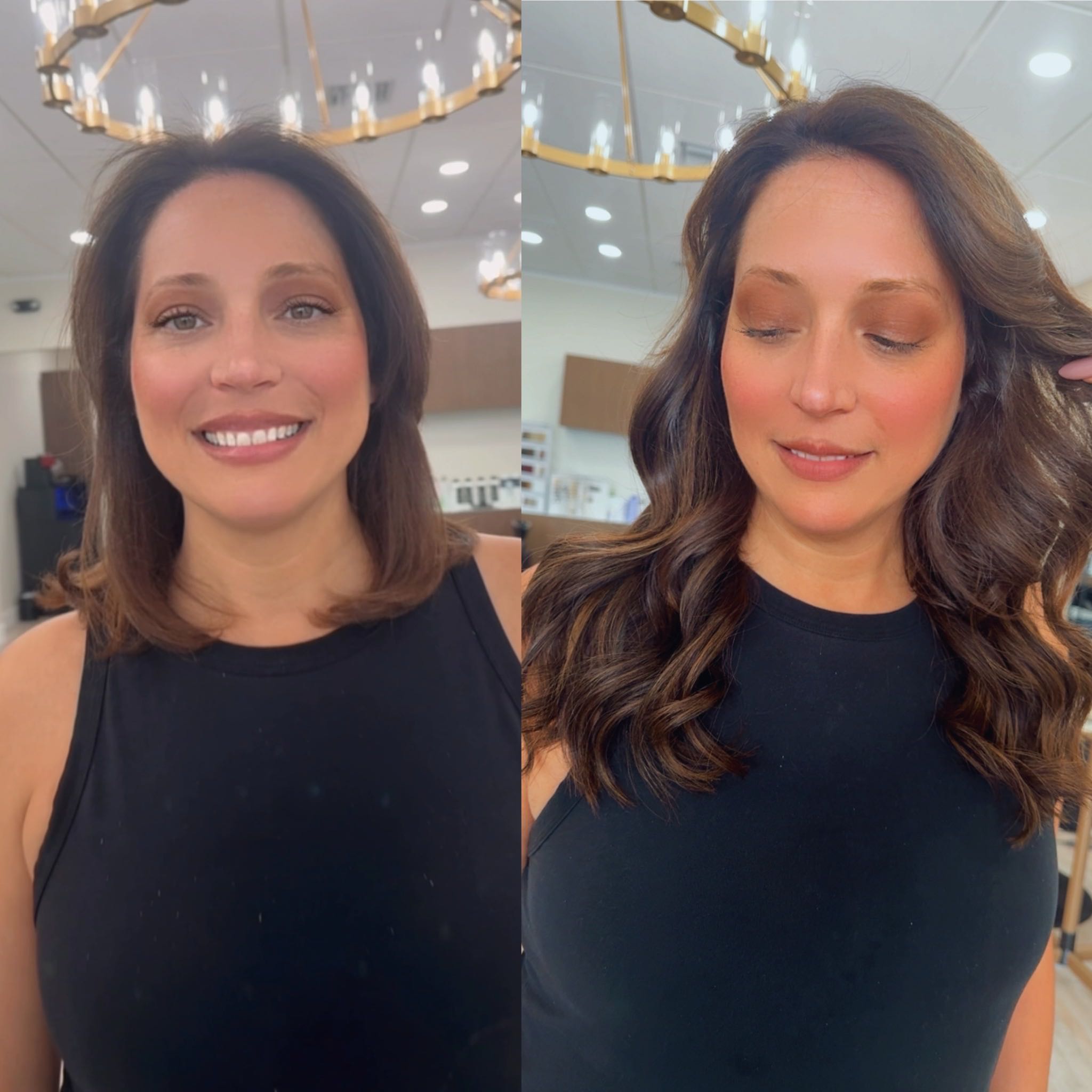 Glossy brunette finish hair transformation